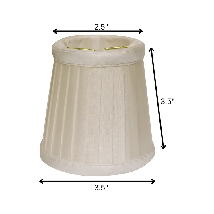 4" Slate Grey Set of 6 Slanted Pleat Chandelier Silk Lampshades