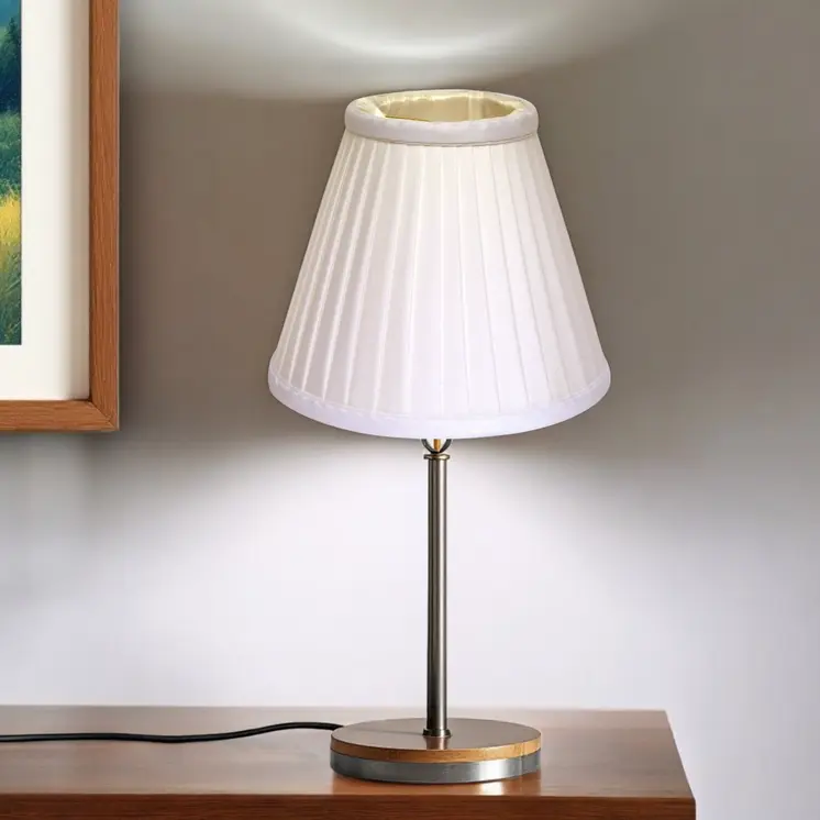 4" White Set of 6 Slanted Pleat Chandelier Silk Lampshades