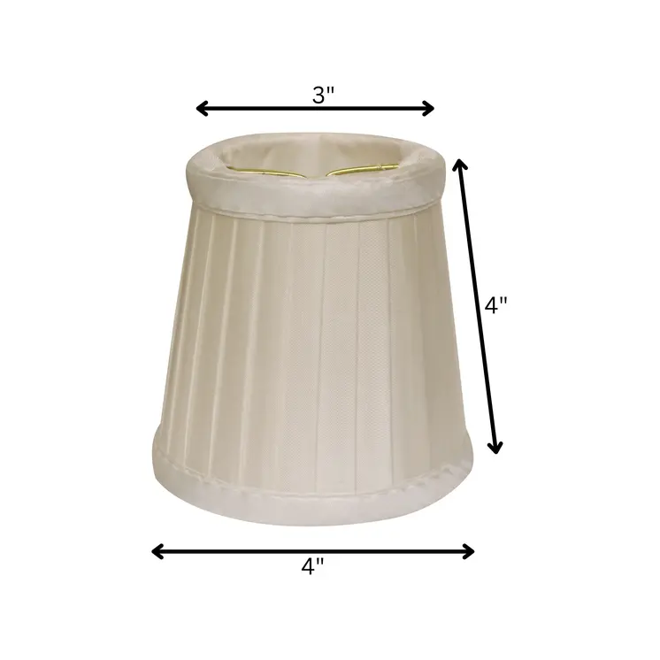 4" Slate Grey Set of 6 Slanted Pleat Chandelier Silk Lampshades