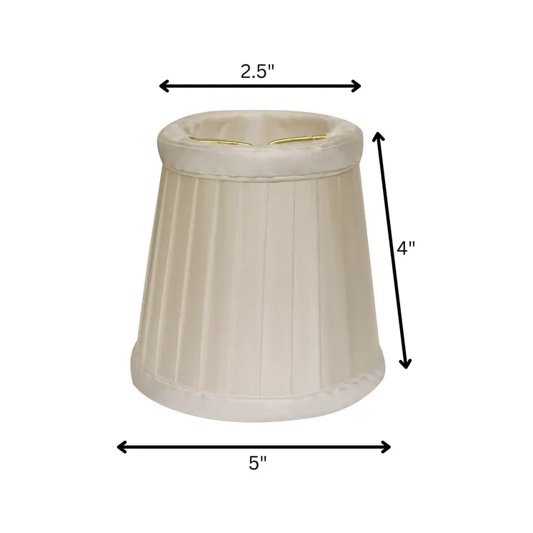 5" Slate Grey Set of 6 Slanted Pleat Chandelier Silk Lampshades