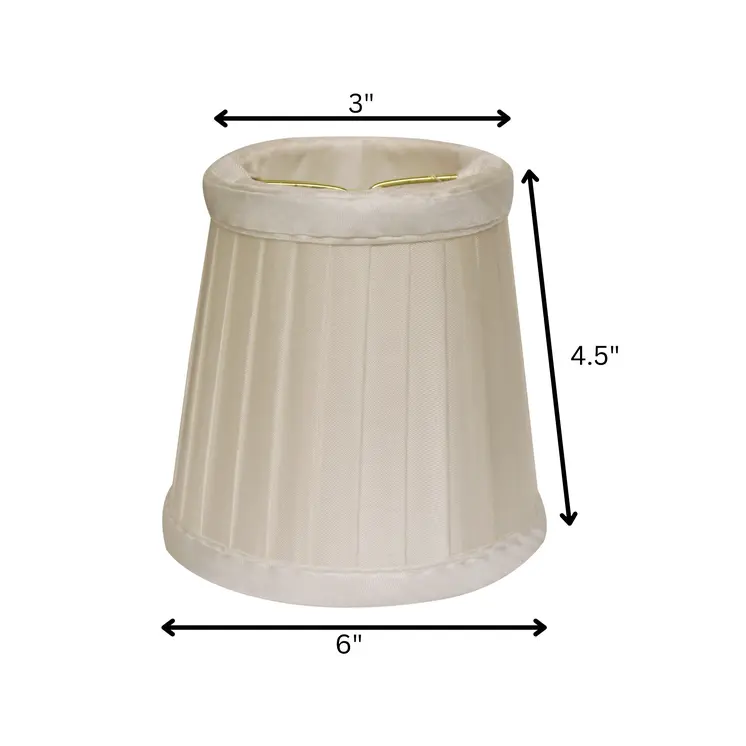 6" Slate Grey Set of 6 Slanted Pleat Chandelier Silk Lampshades
