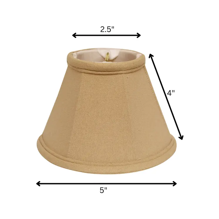 5" Parchment Biege Premium Set of 6 Chandelier Linen Lampshades