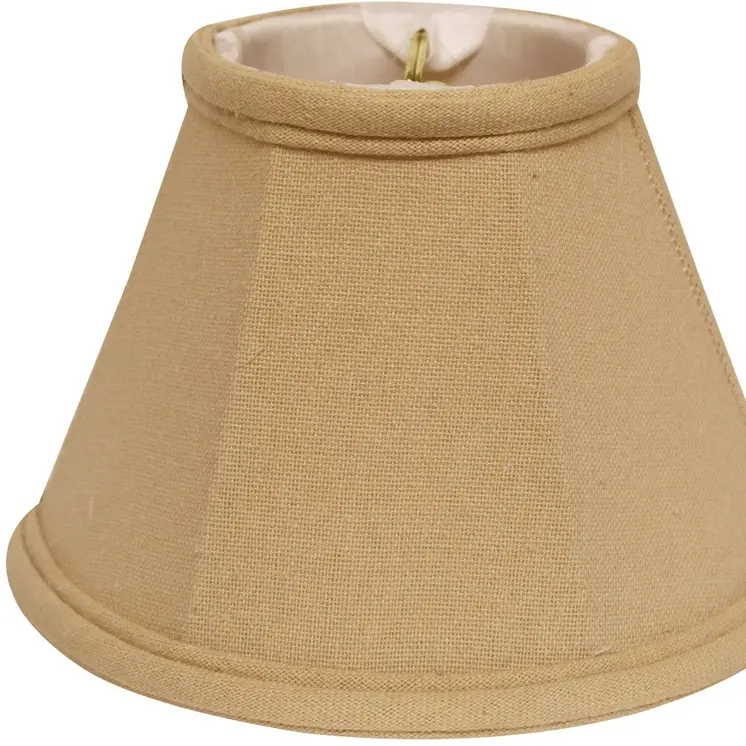 5" Parchment Biege Premium Set of 6 Chandelier Linen Lampshades