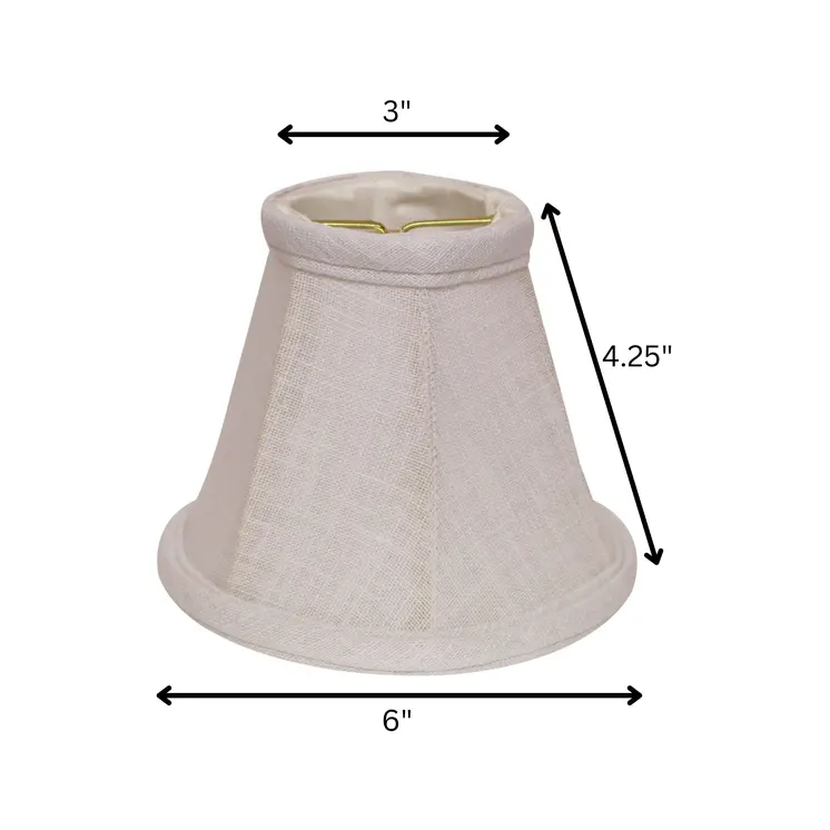 6" White Premium Set of 6 Chandelier Linen Lampshades