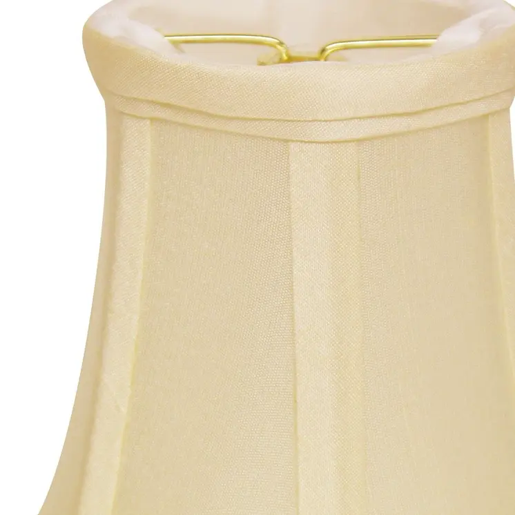 4" Ivory Slanted Set of 6 Chandelier Dupioni Lampshades