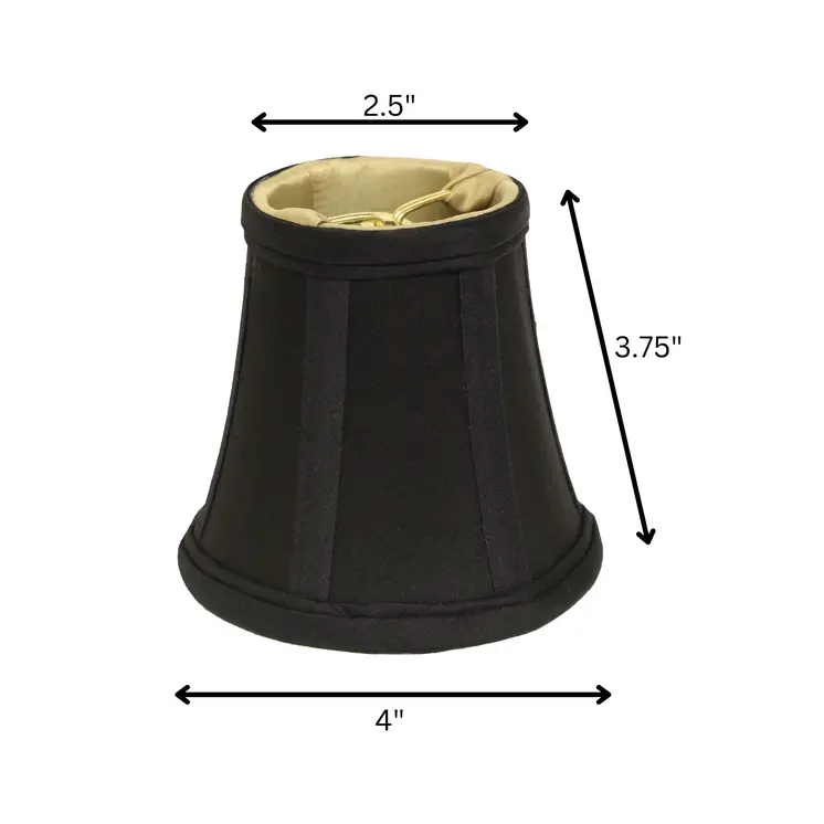 6" Black and Bronze Slanted Set of 6 Chandelier Dupioni Lampshades