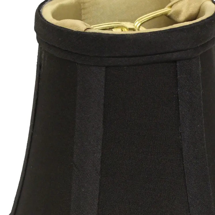 6" Black and Bronze Slanted Set of 6 Chandelier Dupioni Lampshades