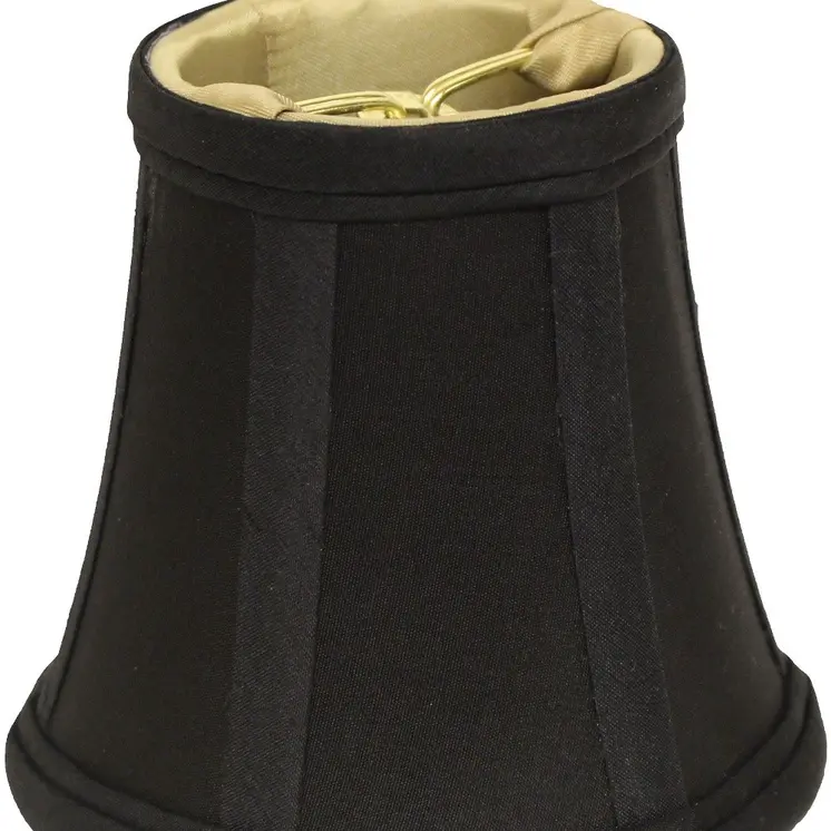 6" Black and Bronze Slanted Set of 6 Chandelier Dupioni Lampshades