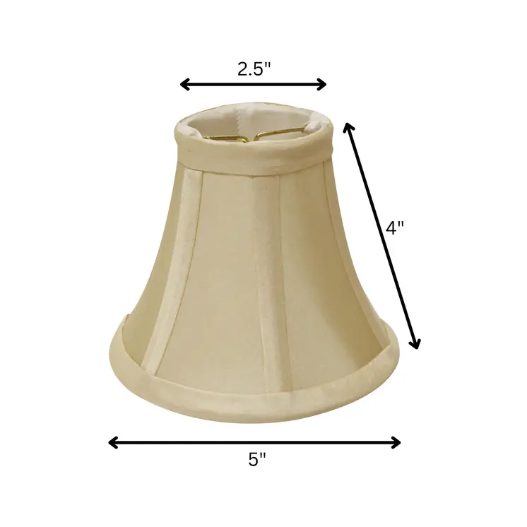 5" Bright Yellow Slanted Set of 6 Chandelier Dupioni Lampshades