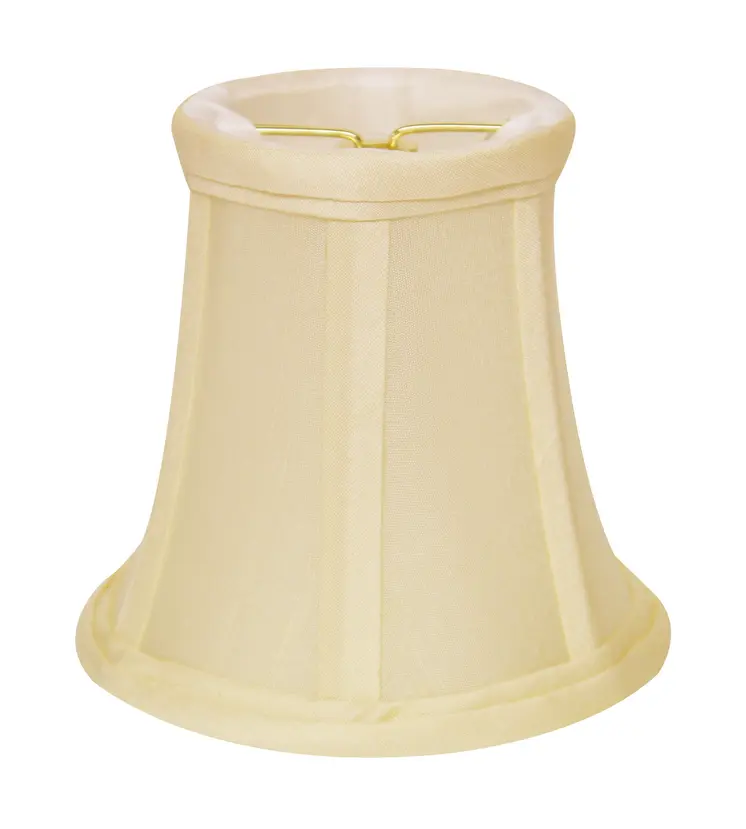 6" Ivory Slanted Set of 6 Chandelier Dupioni Lampshades