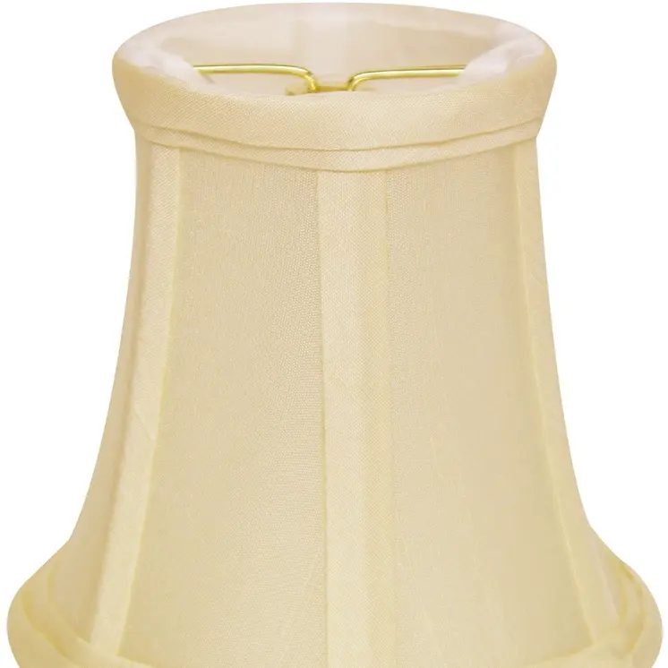 6" Ivory Slanted Set of 6 Chandelier Dupioni Lampshades