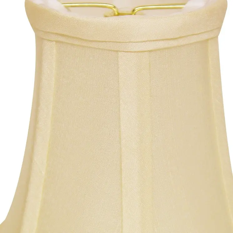 6" Ivory Slanted Set of 6 Chandelier Dupioni Lampshades