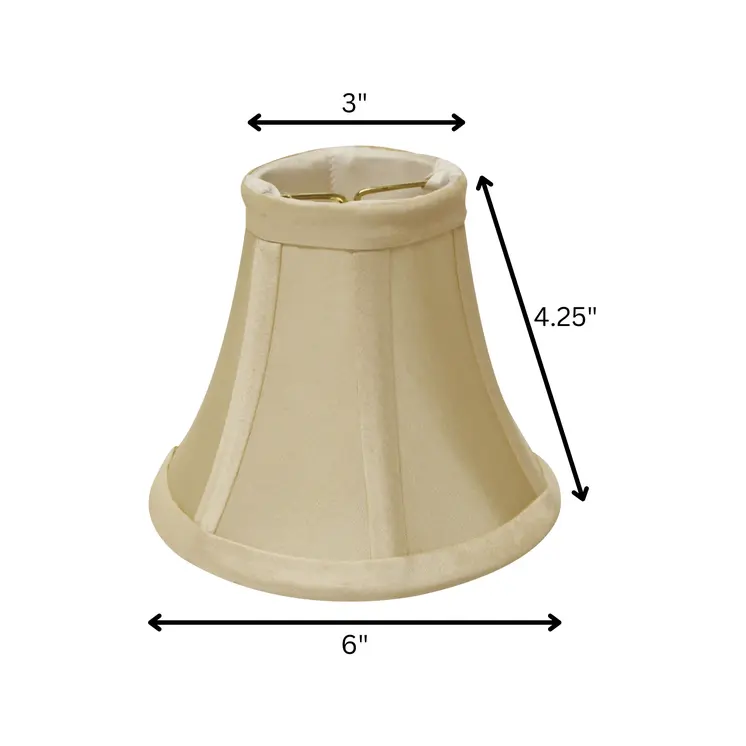 6" Bright Yellow Slanted Set of 6 Chandelier Dupioni Lampshades