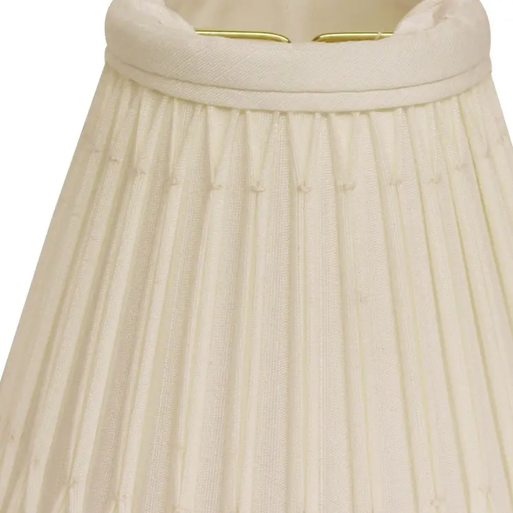 5" Cream Set of 6 Empire Slanted Chandelier Shantung Lampshades
