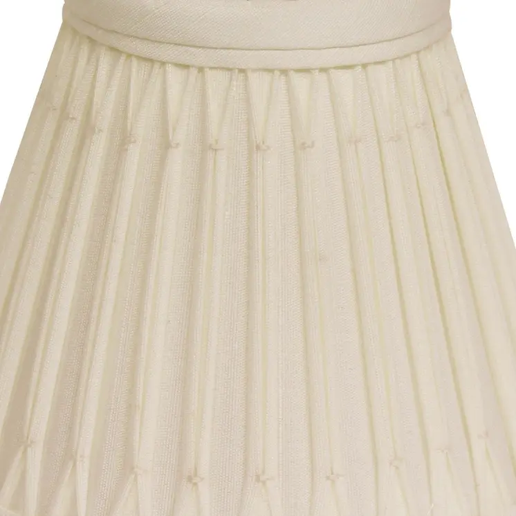 5" Cream Set of 6 Empire Slanted Chandelier Shantung Lampshades
