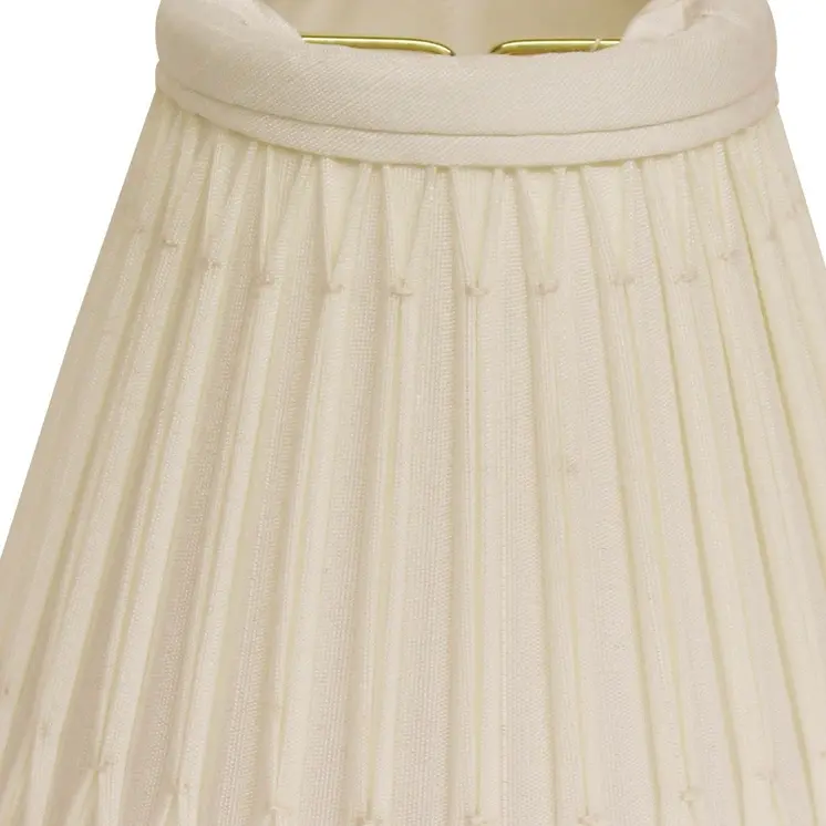6" Cream Set of 6 Empire Slanted Chandelier Shantung Lampshades