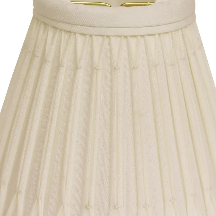 6" Cream Set of 6 Empire Slanted Chandelier Shantung Lampshades