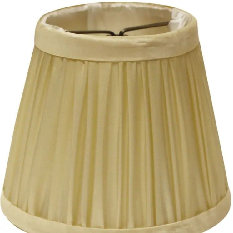 7" Pale Grey Set of 6 Slanted Chandelier Tafetta Lampshades