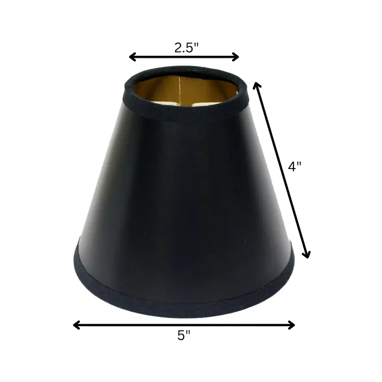 5" Black with Gold Set of 6 Chandelier Parchment Lampshades