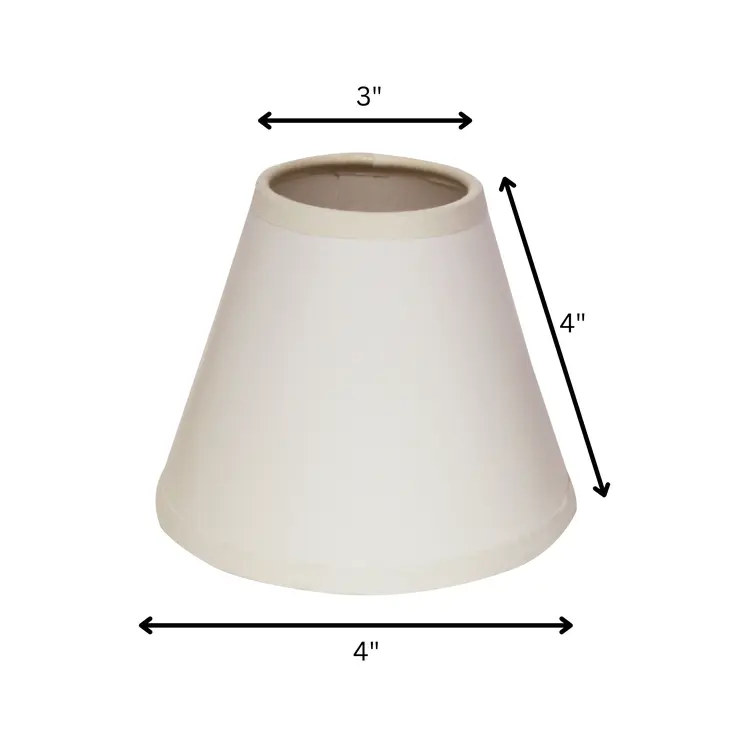 4" Gloss White with White  Set of 6 Chandelier Parchment Lampshades