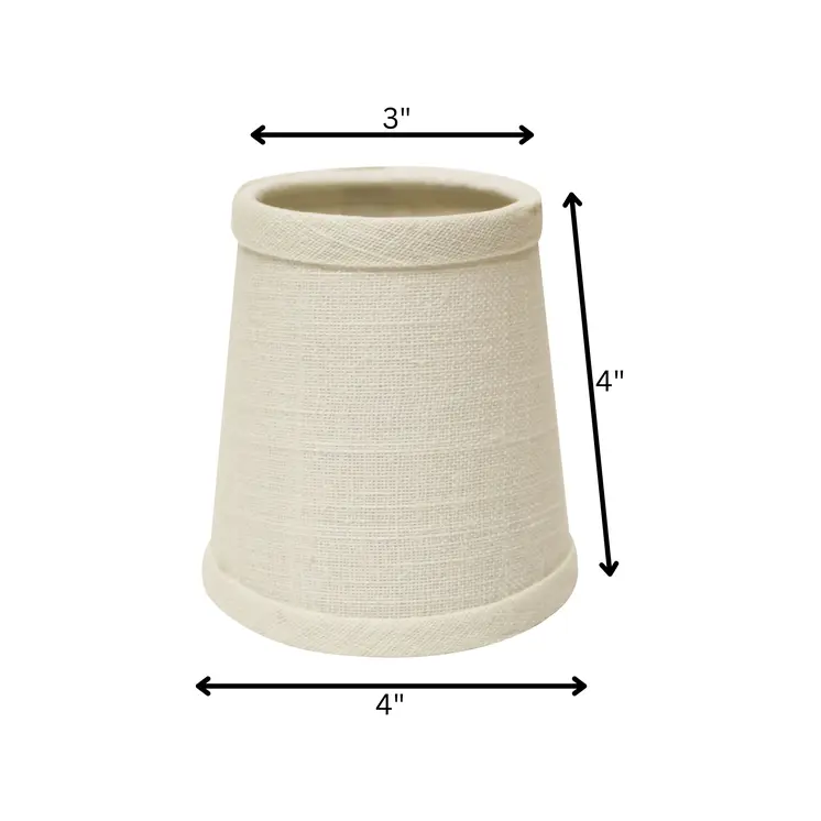 4" Off White Set of 6 Chandelier Linen Lampshades