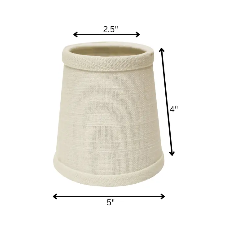 5" Off White Set of 6 Chandelier Linen Lampshades