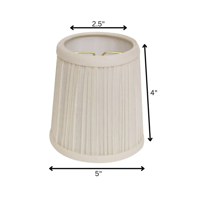 5" White Set of 6 Chandelier Broadcloth Lampshades