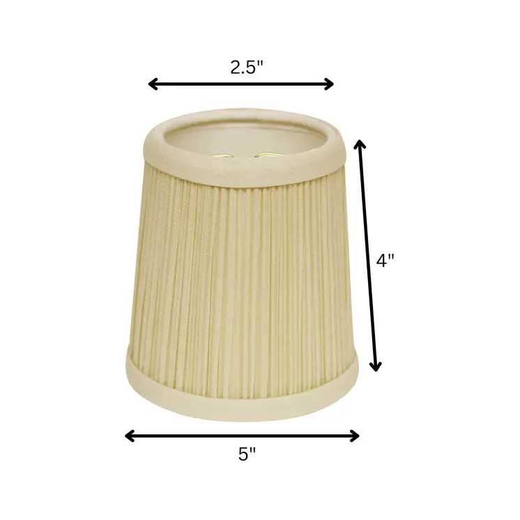 5" Ivory Set of 6 Chandelier Broadcloth Lampshades