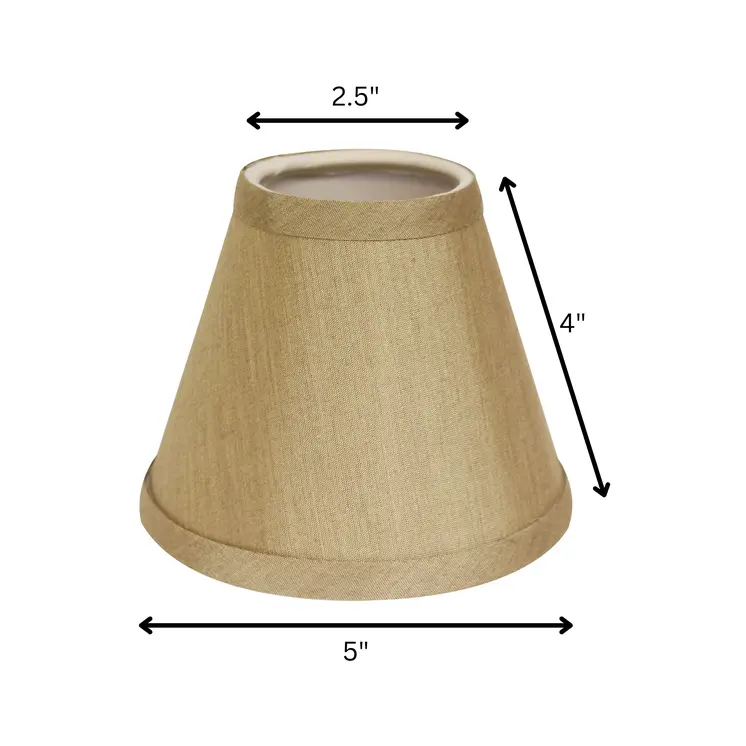 5" Pale Brown Set of 6 Chandelier No Slub Lampshades
