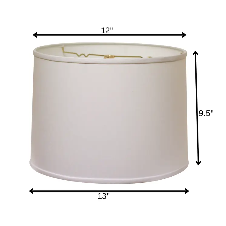 13" White Throwback Drum No Slub Lampshade