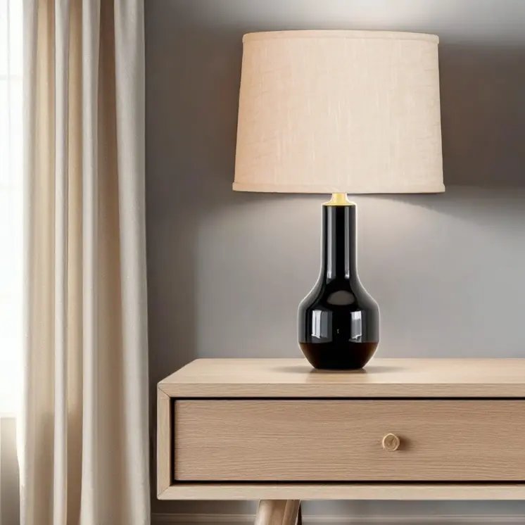 13" Light Wheat Throwback Drum Linen Lampshade