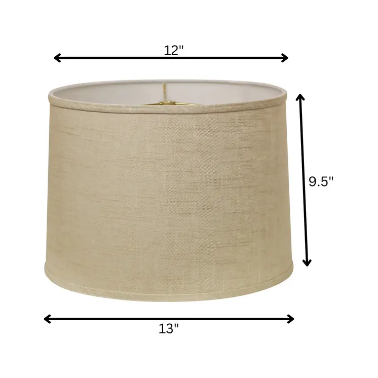 13" Light Wheat Throwback Drum Linen Lampshade