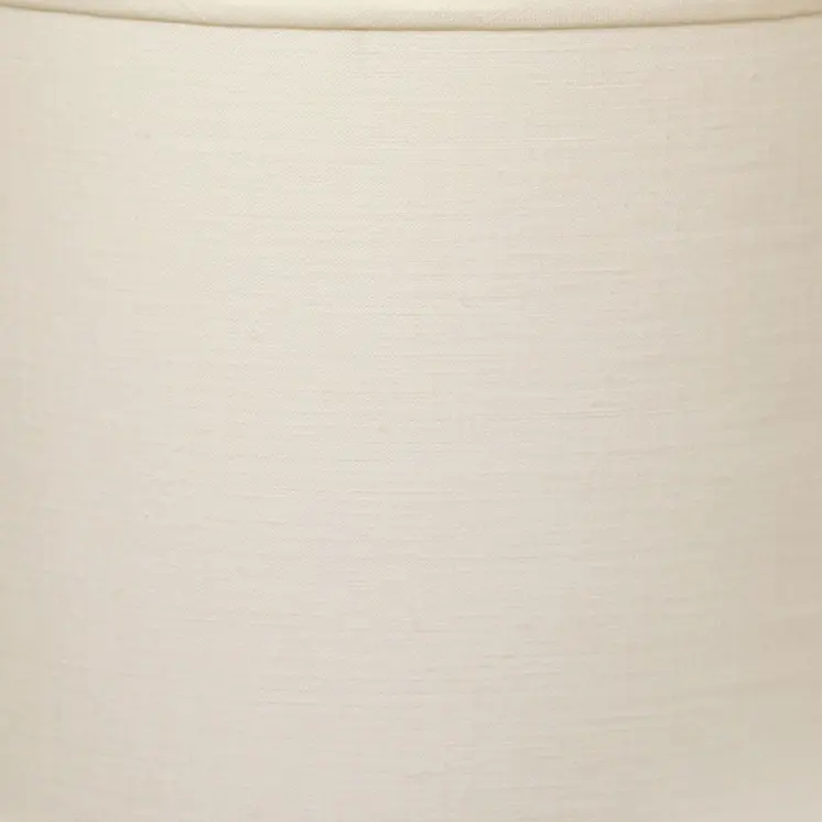 13" White Throwback Drum Linen Lampshade