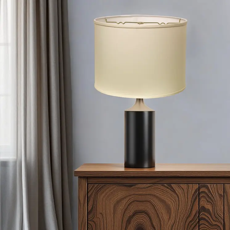 14"  Ivory Throwback Drum No Slub Lampshade