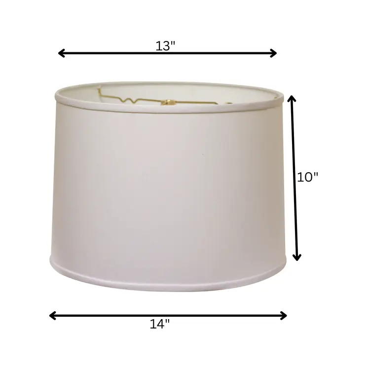 14" White Throwback Drum No Slub Lampshade
