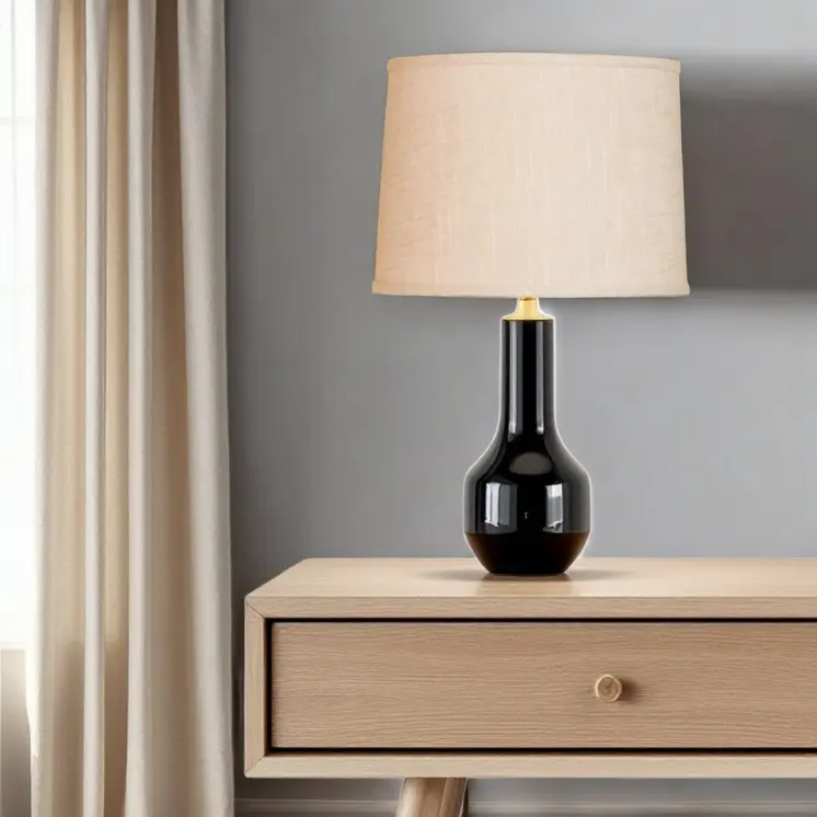 14" Light Wheat Throwback Drum Linen Lampshade