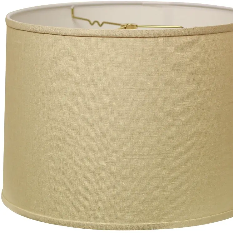 14" Parchment Biege Throwback Drum Linen Lampshade