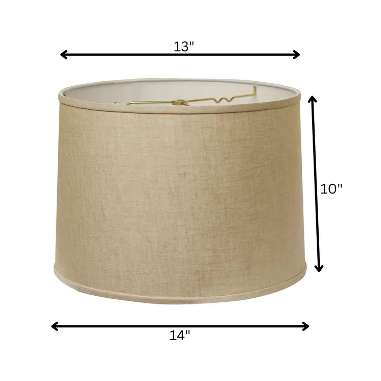 14" Dark Wheat Throwback Drum Linen Lampshade