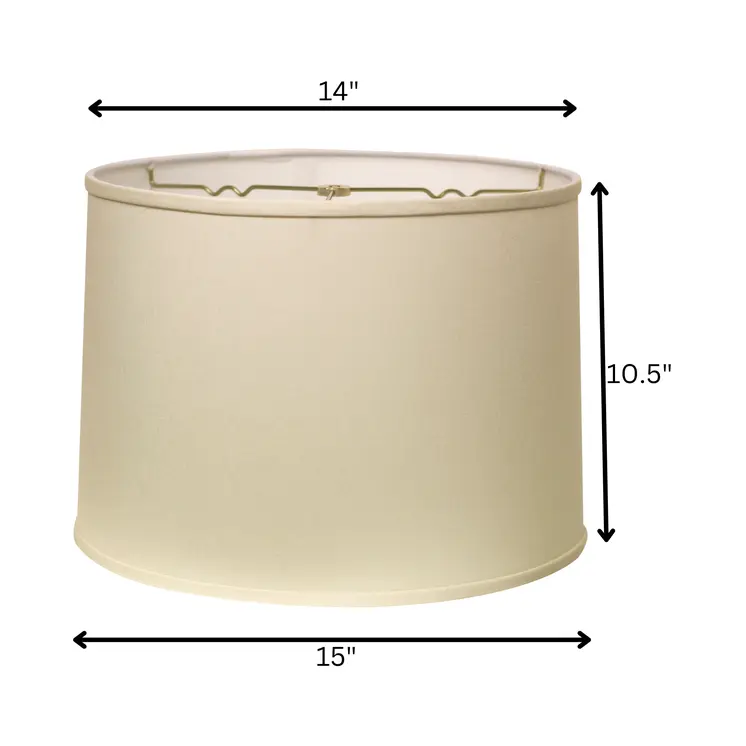 15" Ivory Throwback Drum No Slub Lampshade