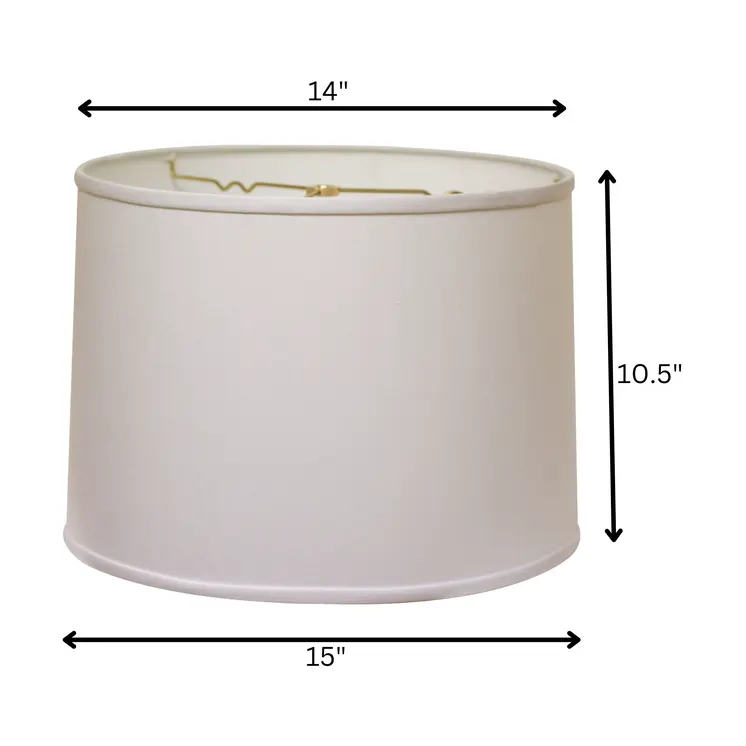 15" White Throwback Drum No Slub Lampshade