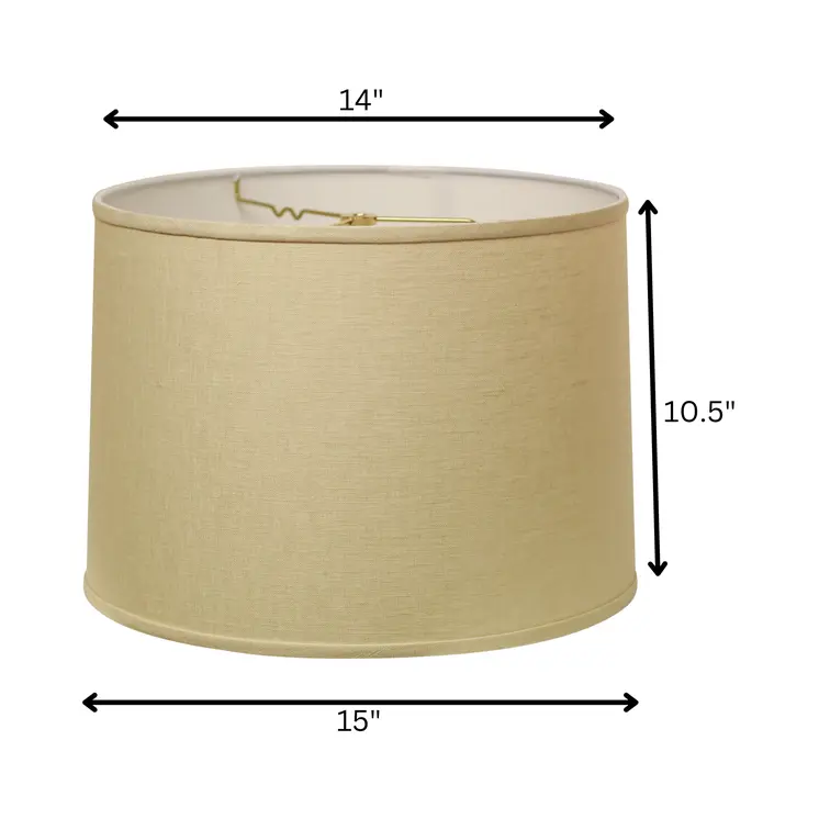 15" Parchment Biege Throwback Drum Linen Lampshade