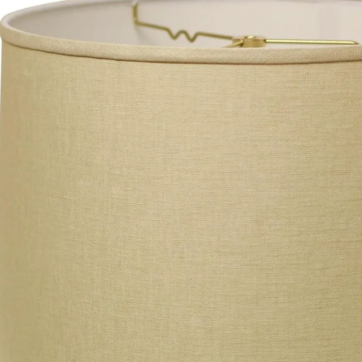 15" Parchment Biege Throwback Drum Linen Lampshade