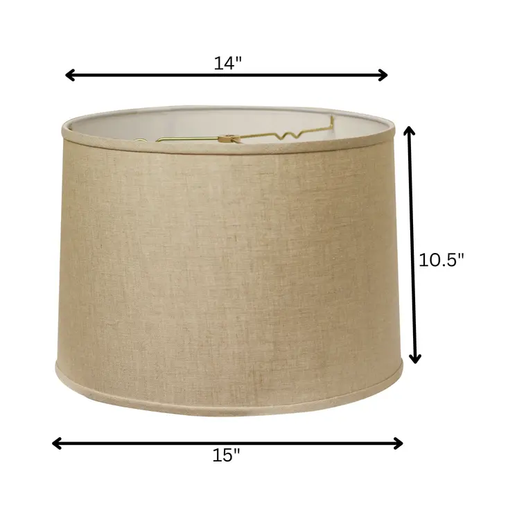 15" Dark Wheat Throwback Drum Linen Lampshade