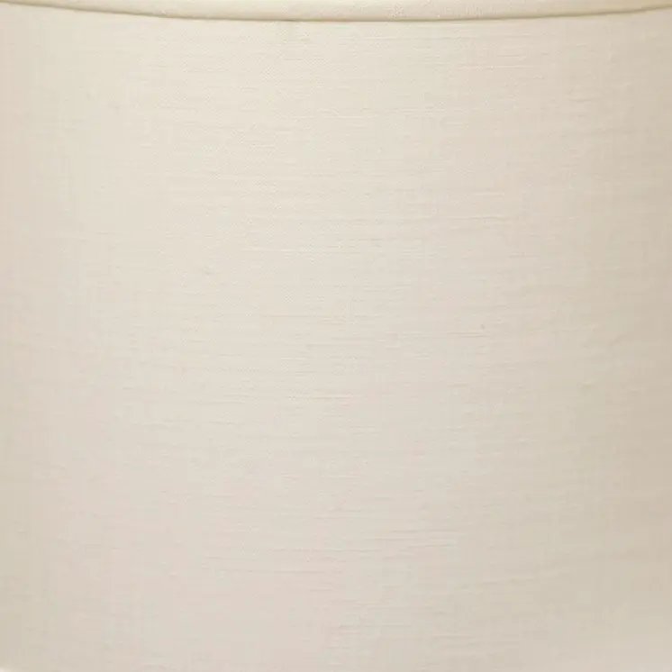 15" White Throwback Drum Linen Lampshade