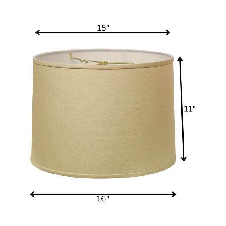 16" Parchment Biege Throwback Drum Linen Lampshade