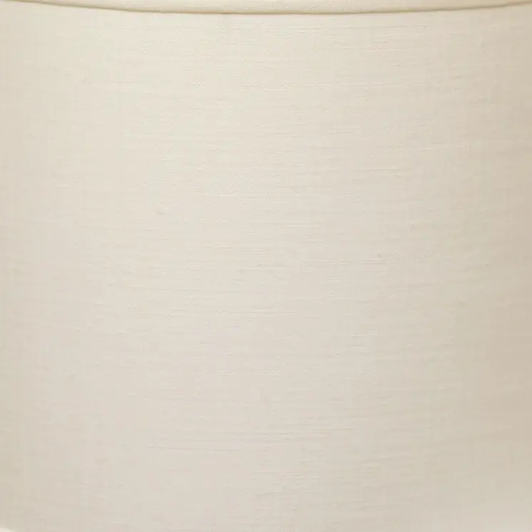 16" White Throwback Drum Linen Lampshade