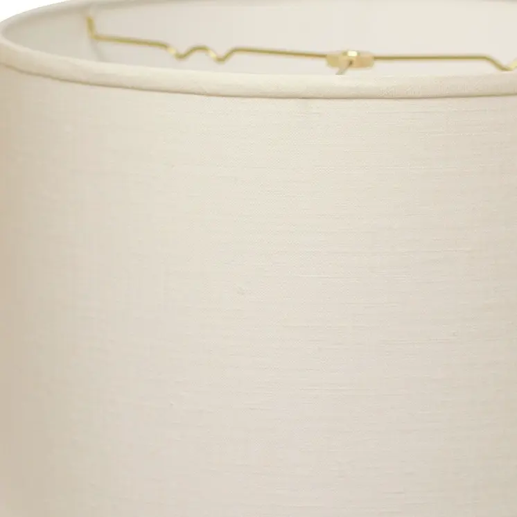 16" White Throwback Drum Linen Lampshade
