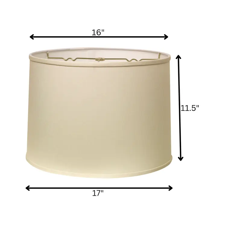 17" Ivory Throwback Drum No Slub Lampshade