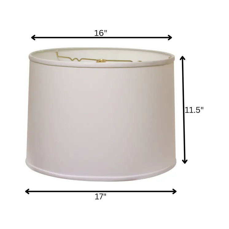 17" White Throwback Drum No Slub Lampshade