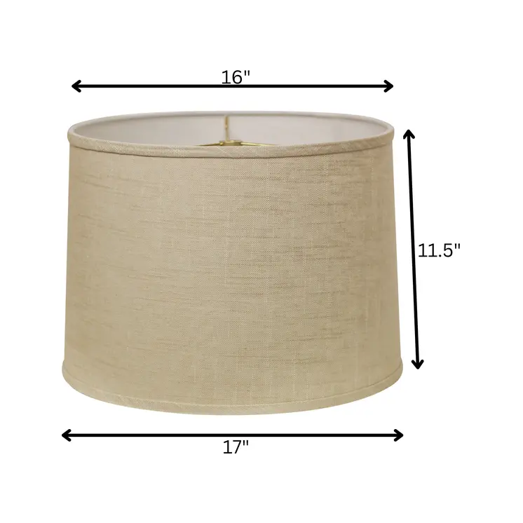 17" Light Wheat Throwback Drum Linen Lampshade